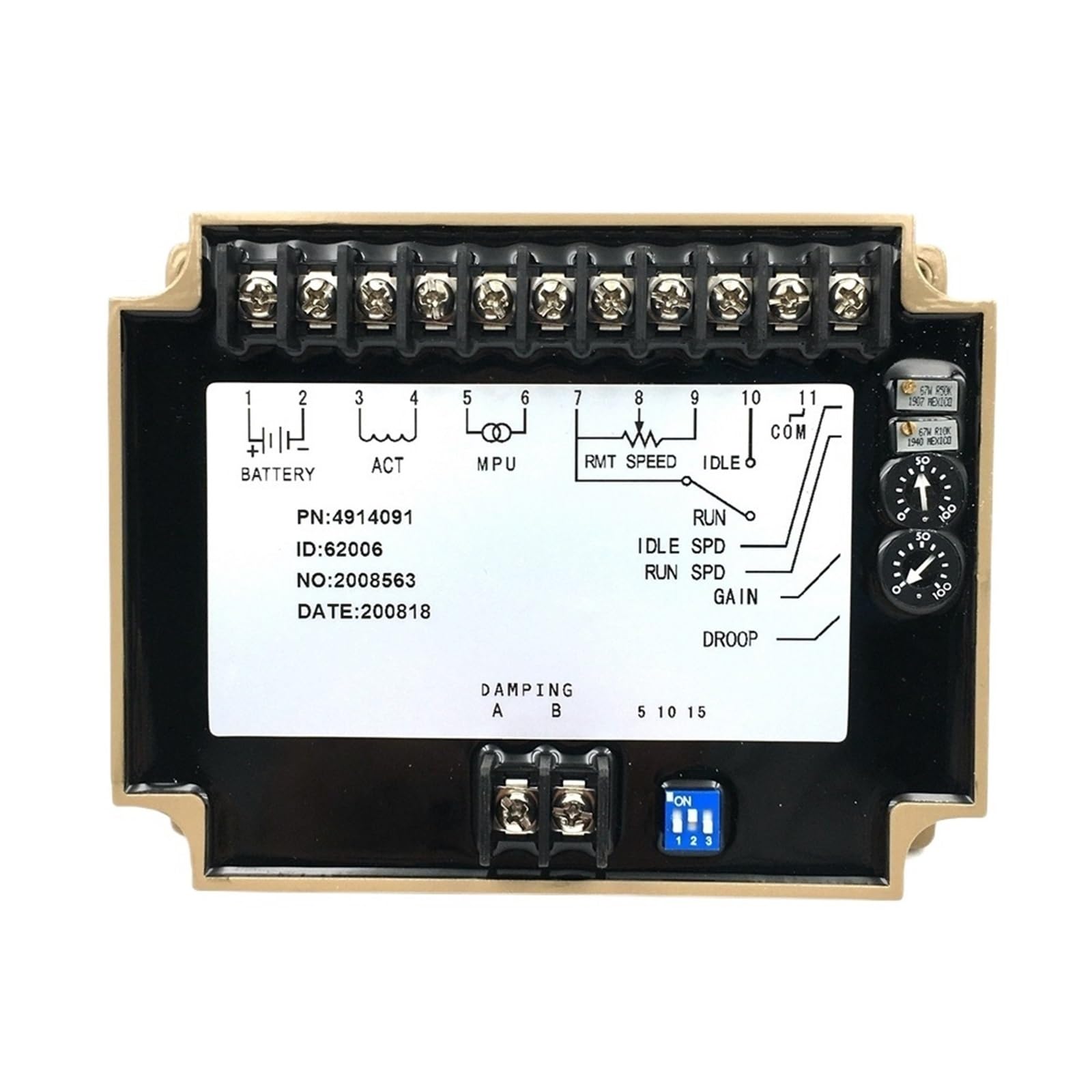 Jdilfunu 4914091 Engine Parts 3062322 3037359 4914090 3044196 Speed Controller Governor For Generator Set 1Pcs(4914091)