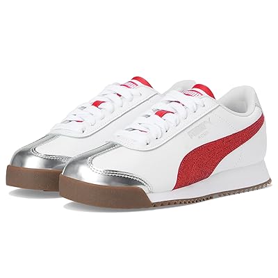 PUMA Kids Roma (Big Kid) Kids Shoes Puma White/For All Time Red/Puma Silver