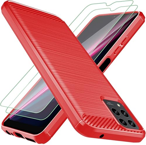 Osophter T-Mobile Revvl 6 Pro 5G - Funda con 2 protectores de pantalla de absorción de golpes, funda protectora de goma TPU flexible para teléfono