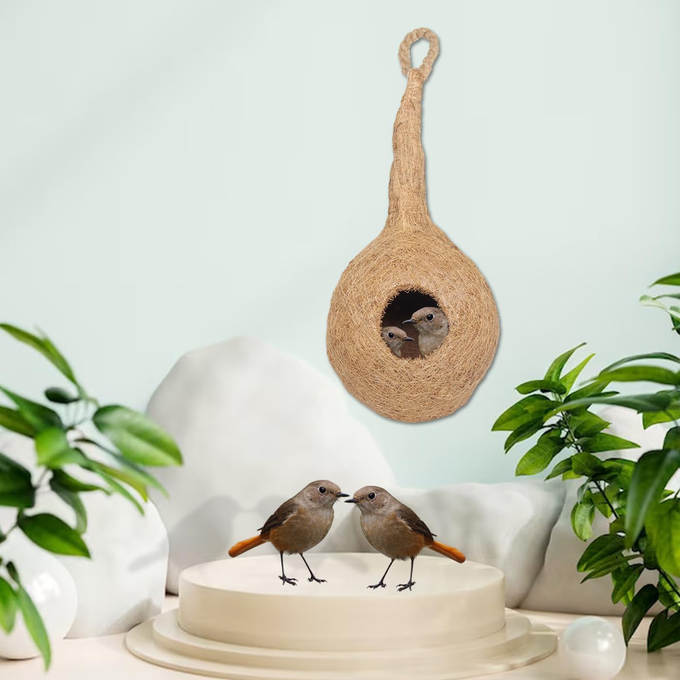 BOXO Round Bird Nest House Set of 2 of Coconut Fiber Birds Nest for Balcony Birds Sparrows (B0B4D5NLL3) Amazon Price History, Amazon Price Tracker