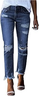 Mid Denim Stretch Boyfriend Waist Ripped Skinny Distressed Jeans Womens Pants Size 0 Skinny Jeans