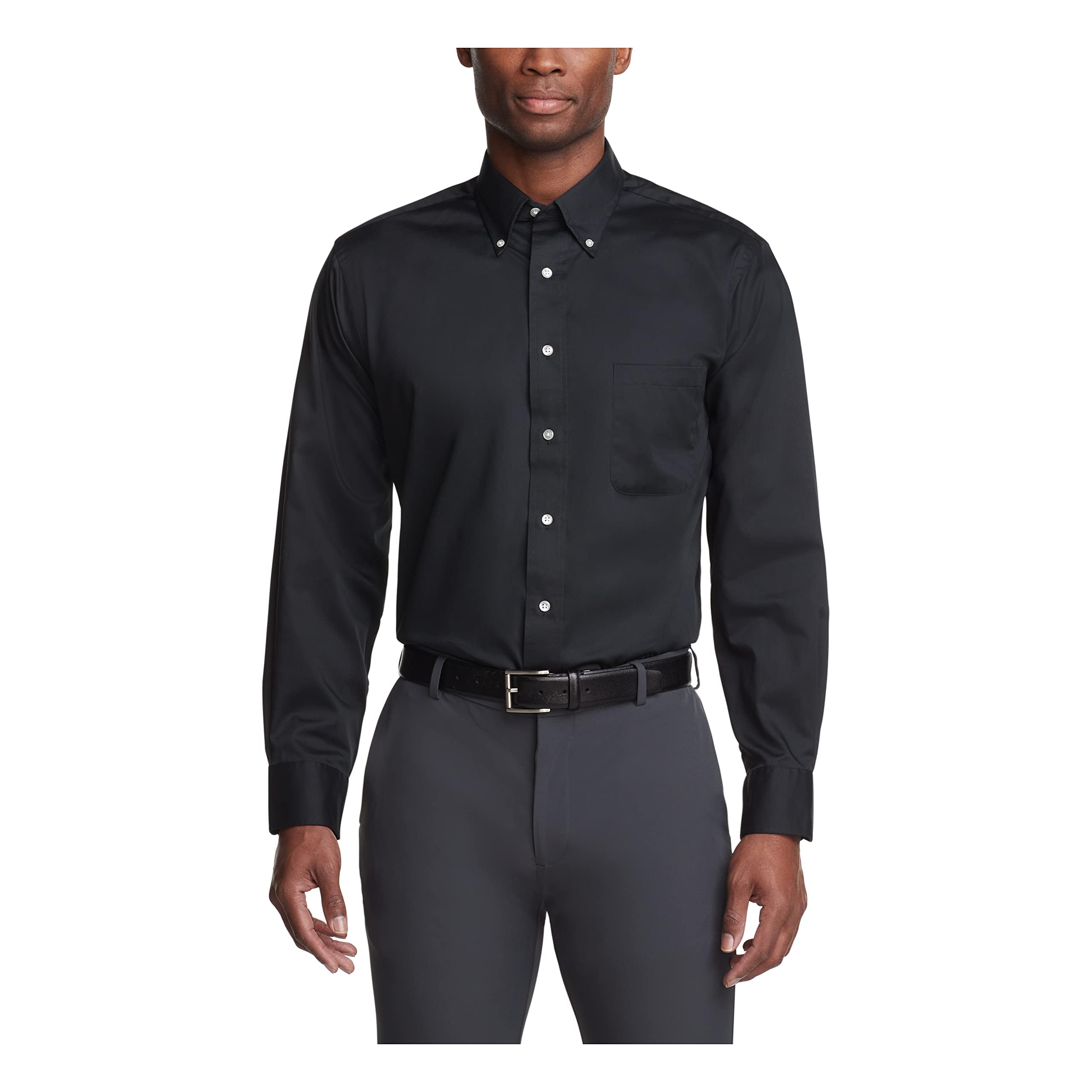 Van Heusen Men's Regular Fit Twill Solid Button Down Collar Dress Shirt - Amazon Exclusive