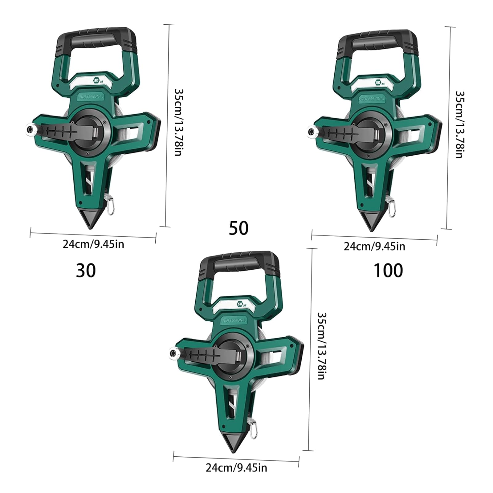 Cinta métrica Resistente al Agua, Cinta métrica de Acero Gruesa, Cinta métrica de 30/50/100m para decoración de la casa de construcción, Cinta métrica