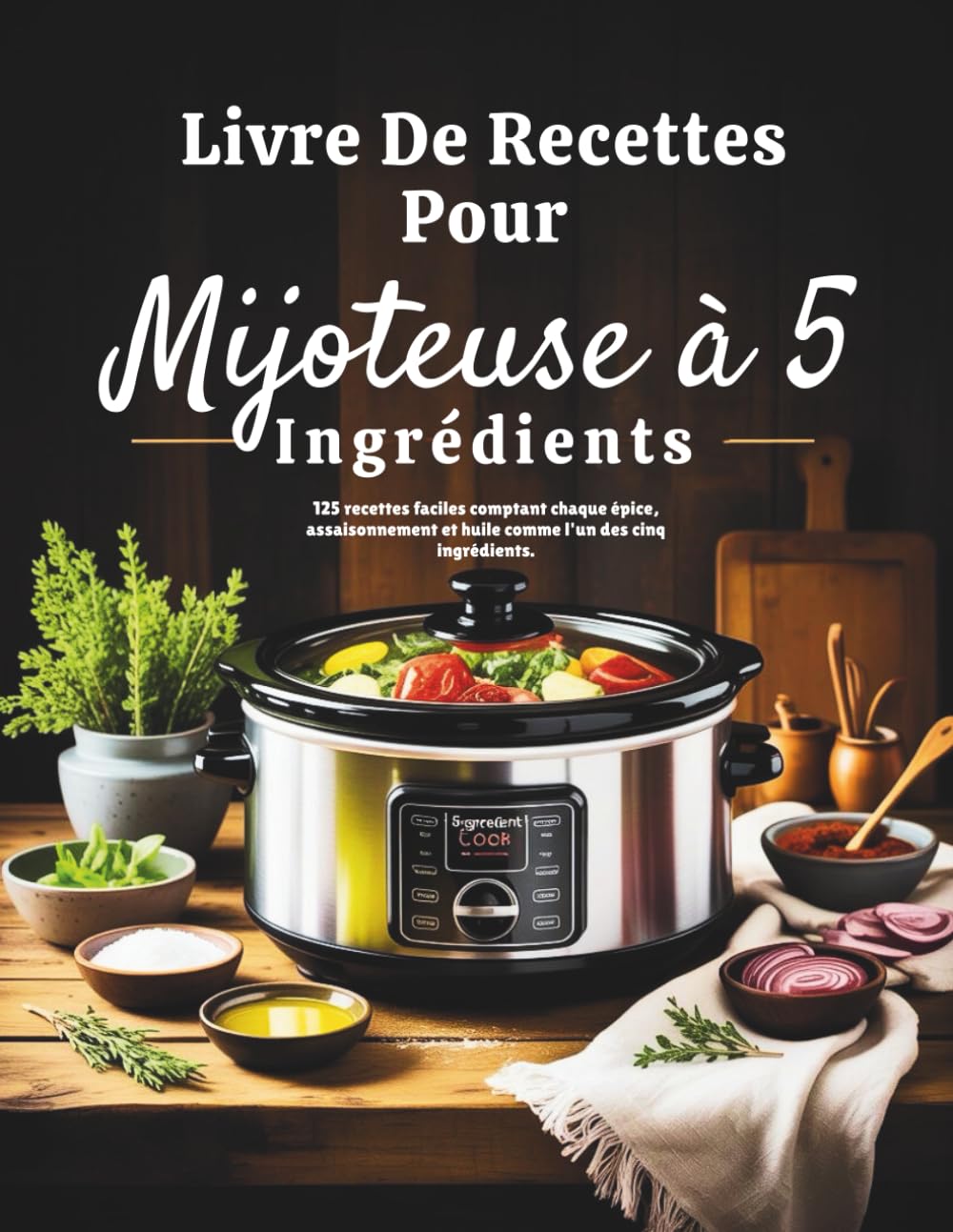 Livre De Recettes Pour Mijoteuse à 5 Ingrédients (Édition française): 125 recettes faciles comptant chaque épice, assaisonnement et huile comme l'un des cinq ingrédients.