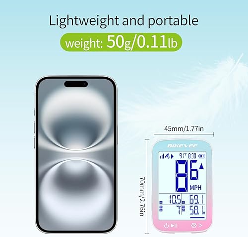 Miniatura 4 de Velocímetro de Bicicleta GPS Ordenador de Ciclismo Inalámbrico – Inicio/Parada Automática, Retroiluminación Automática, Odómetro de Bicicleta