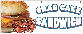 Crab Cake Sandwich 72" Banner Concession Stand Food Truck Single Sided