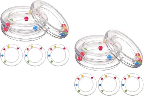 Miniatura 6 de Sonajeros portátiles para recién nacidos, 12 piezas, círculo transparente, juegos de cuentas, pulsera de muñeca, sonajero relajante, encías,
