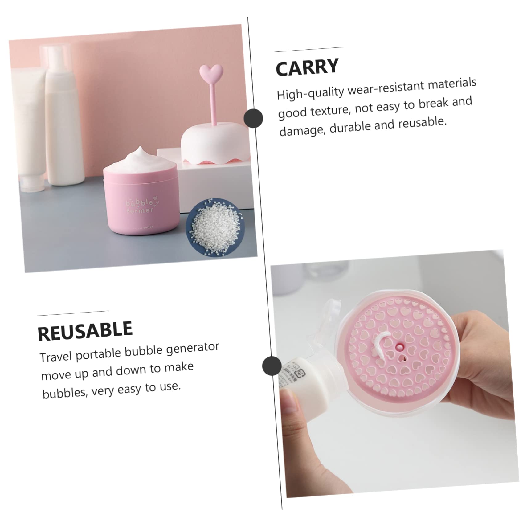 Dispositivo de Espuma para Limpieza Facial, Espumador Manual Portátil de PP, Ligero, para Lavado de Cara y Gel