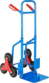 TecTake® Carretilla de Mano Plegable con Ruedas de Goma Dura, Altura Ajustable, Pala de Carga Plegable con Guardabarros, Ruedas para Subir Escaleras, Carretilla de Carga - 200kg de Carga