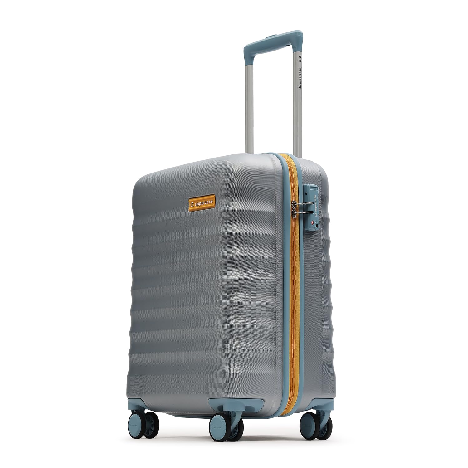 uppercase Polycarbonate (PC) Striker (Cabin) 56 Cm, Spinner, Check-In Trolley Bag, Hardsided Anti-Scratch 8 Wheel Luggage, Tsa Lock &, Suitcase For Unisex, 2000 Days Warranty (Silver)-picture-43