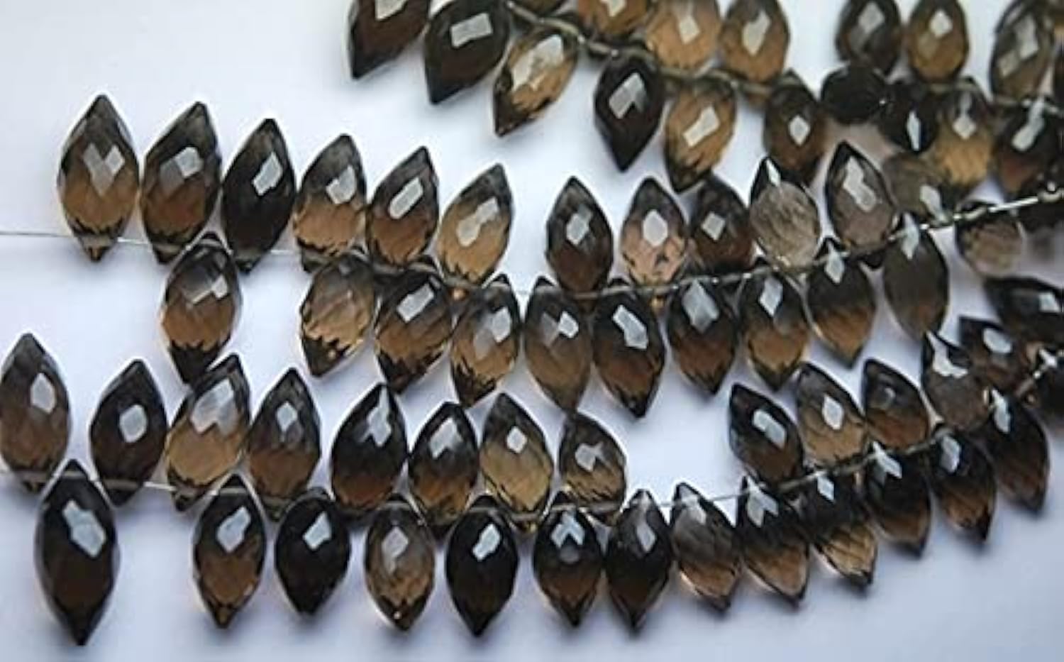 Quartz fumé facetté en perle goutte pour confectionner vos bijoux bohèmes chic