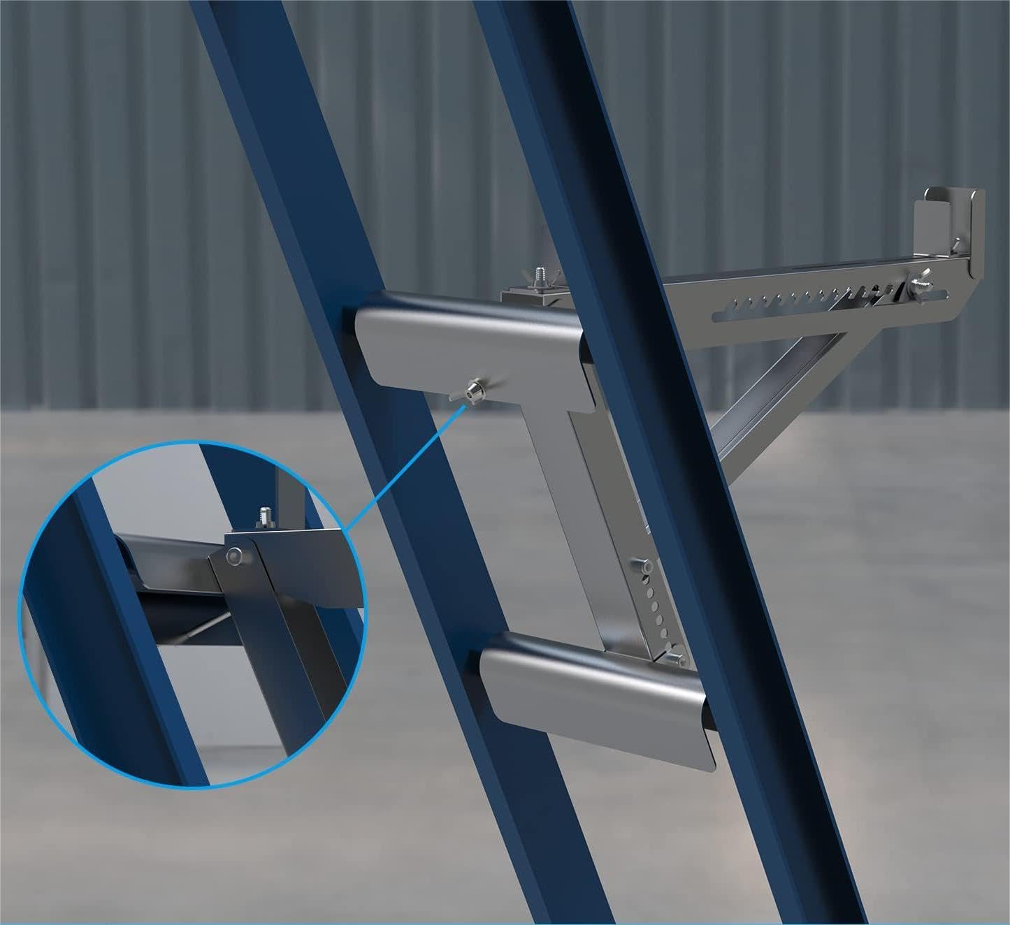 2 Packs Ladder Jack, Two Rung Short Body Extension Ladder Jack Ladder Mounted Scaffold Brackets with Strong Load Bearing for 20 Inch Working Stage Fall Protection