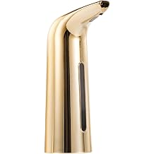 Touchless Automatic Soap Dispenser 14oz/400ml Liquid Hand Soap Dispenser with Motion Sensor, Battery Operated Electric Dispenser for Bathroom and Kitchen, IPX6 Water-Resistant Gold