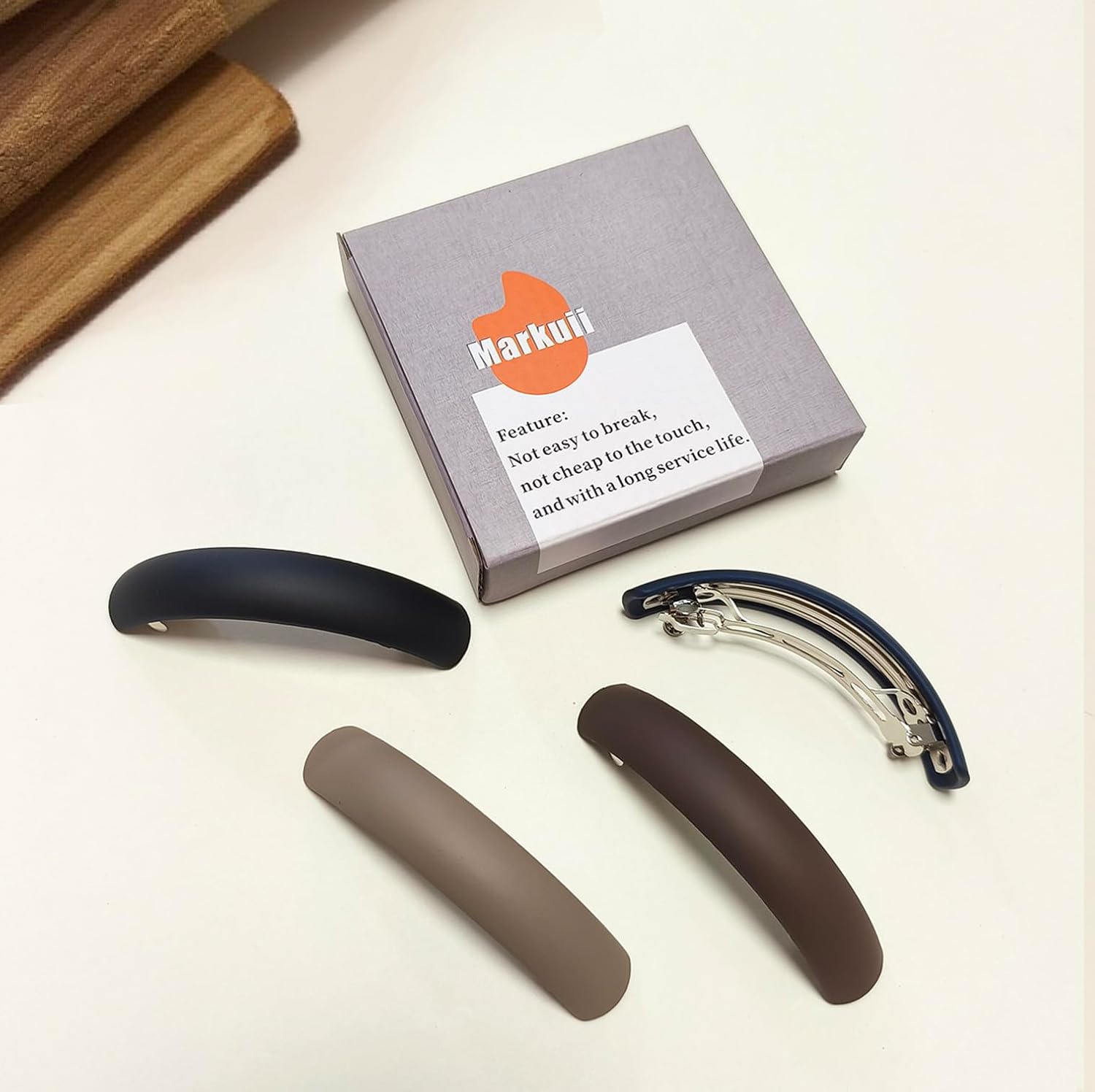 Large Hair Barrette 3.8 Inch Not Easy to Break French Matte Curved Hair Clips for Women Thick to Thin Hair, 4 Pack - Image 5