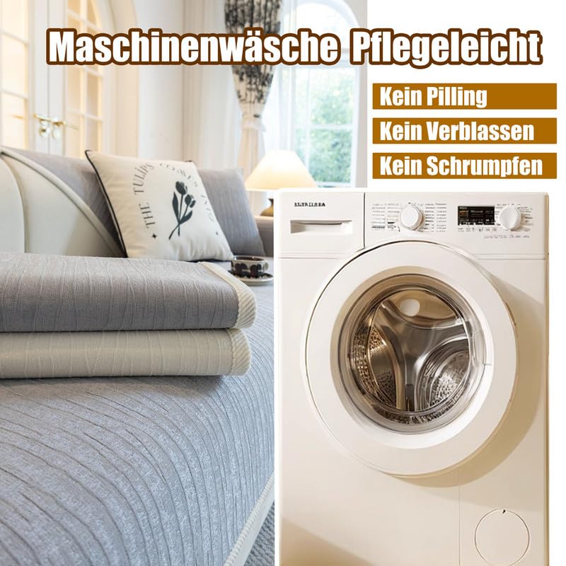 Yahbrra Anti Slip Sofa Uberzug: 1 2 3 4 Sitzer L Form Sofaüberwurf Weiche Chenille Hund Katze Sofaschoner Neue Universelle Couchbezug für Wohnzimmer (Grau,70 * 70cm)