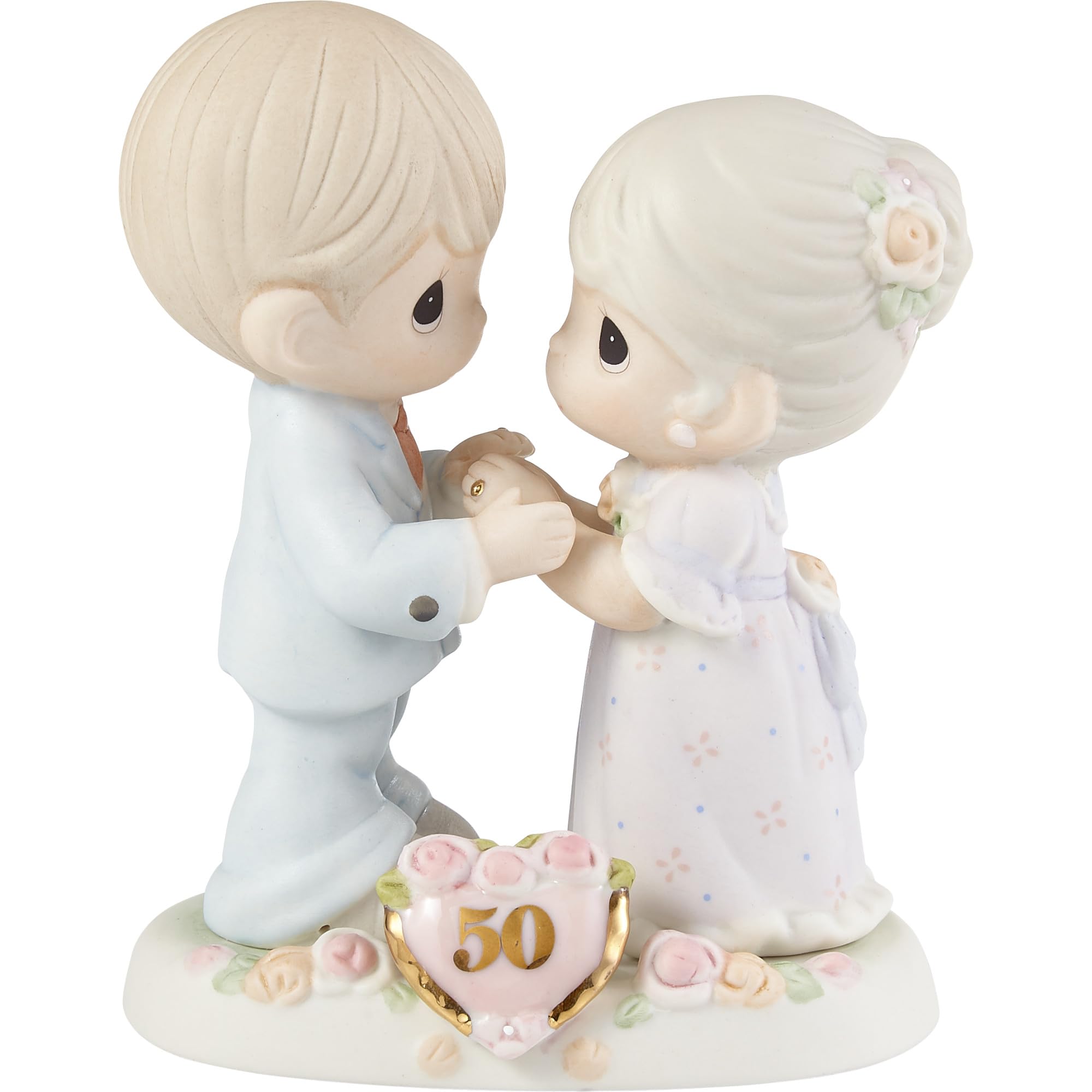 Precious Moments, 50th Anniversary Keepsake Bisque Porcelain Figurine - 'We Share A Love Forever Young', 115912