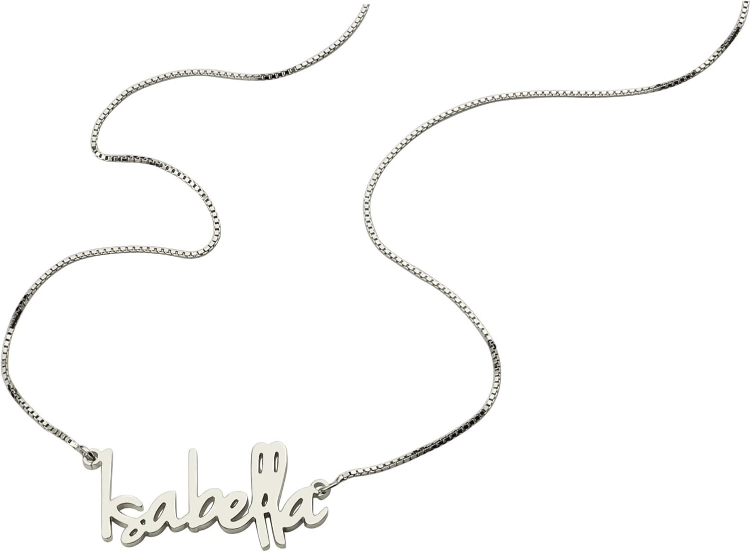 Getname Necklace Tiny Name Necklace Custom Name Pendant Necklace Sterling Silver Necklaces for Men/Women/Girls/Boys