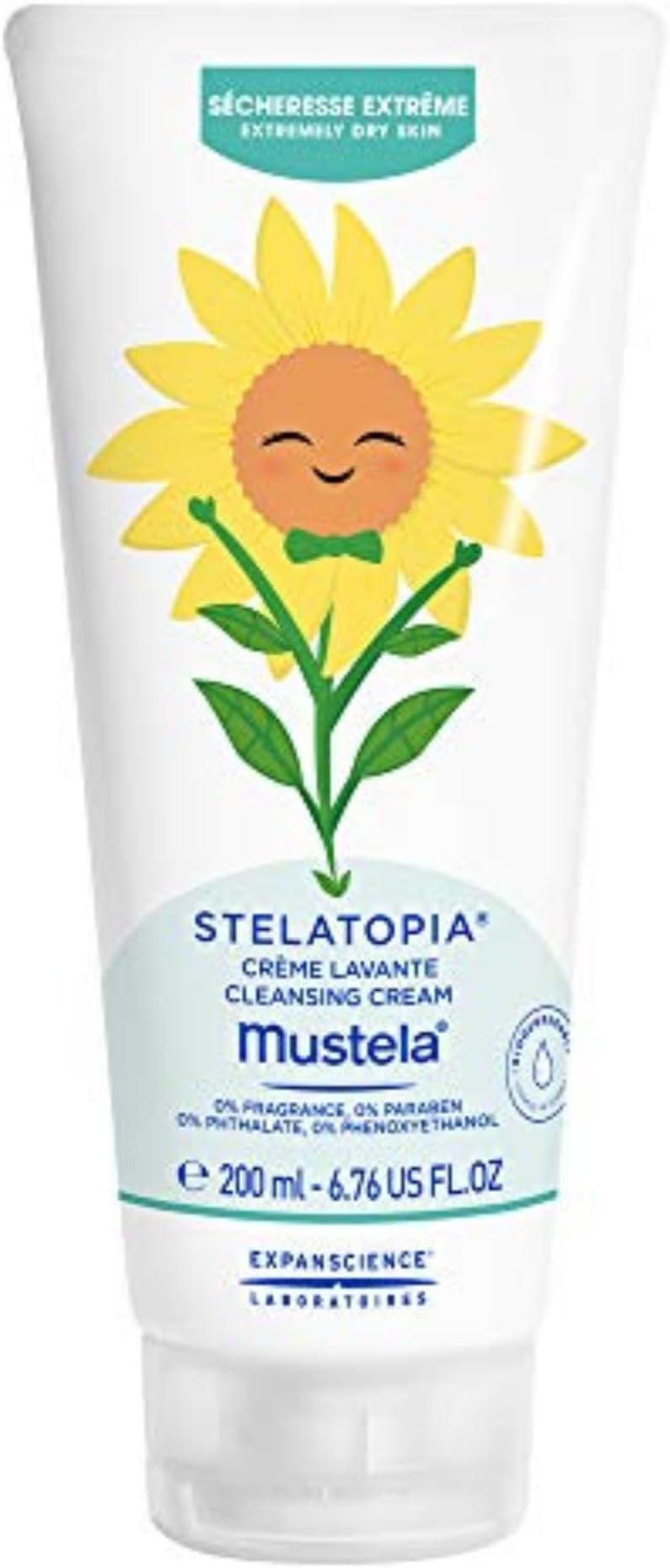 Mustela Stelatopia Cleansing Cream, Baby Wash, for Eczema-Prone Skin, with Natural Avocado Perseose, Fragrance-Free, 200ml