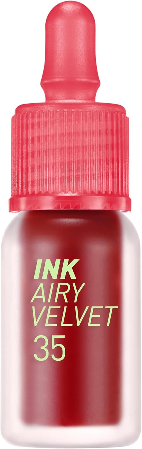 Peripera Ink Airy Velvet Lip Tint | High Pigmentation, Lightweight, Soft, Moisturizing, Not Tested on Animals (035 Cherry Pink (New))