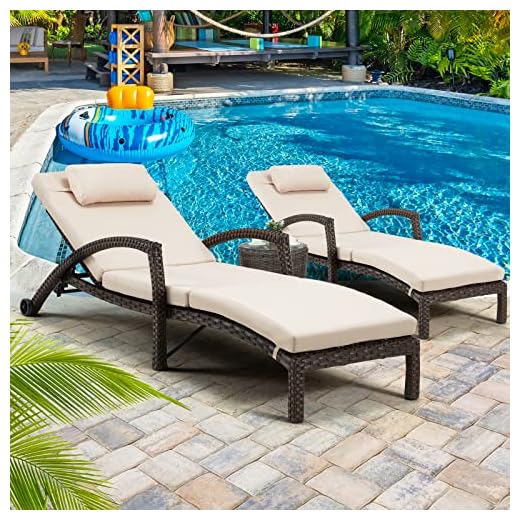 Adjustable Outdoor Chaise Lounge Set of 2