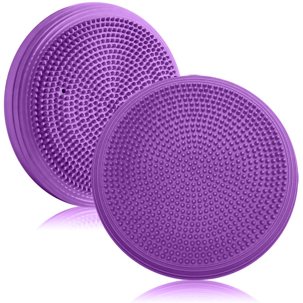 CEWROM Balance Kissen mit Pumpe, Erwachsene Balancekissen Ballsitzkissen mit Luftpumpe, Durchmesser 34 cm Balance Training Yoga Matte Massage Board Physiokissen für Fitness, Yoga, Reha