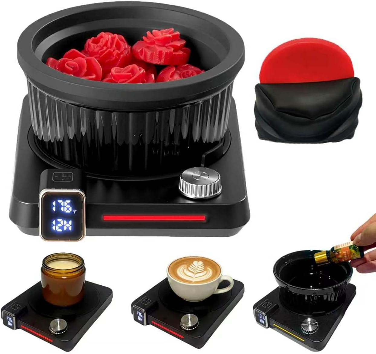 3-in-1 Electric Wax Melt Warmer, Candle Wax Warmer with Timer & Delay Start