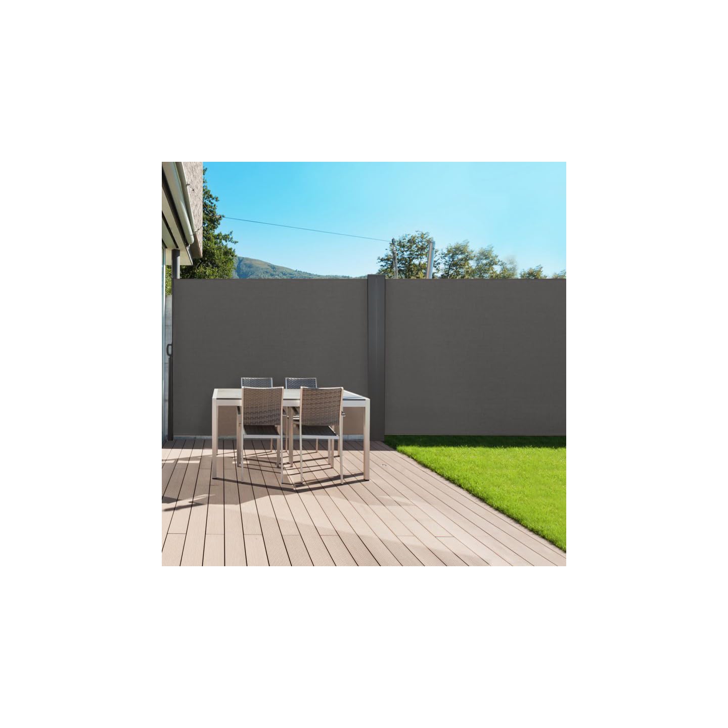 IDMarket - Paravent extérieur rétractable Double 160x800 cm
