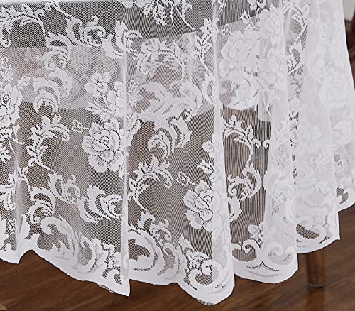 Warm Home Designs 120 Inch Round Wedding Tablecloth. MTC White Round 120 by Warm Home Designs - Used condition - Image 3