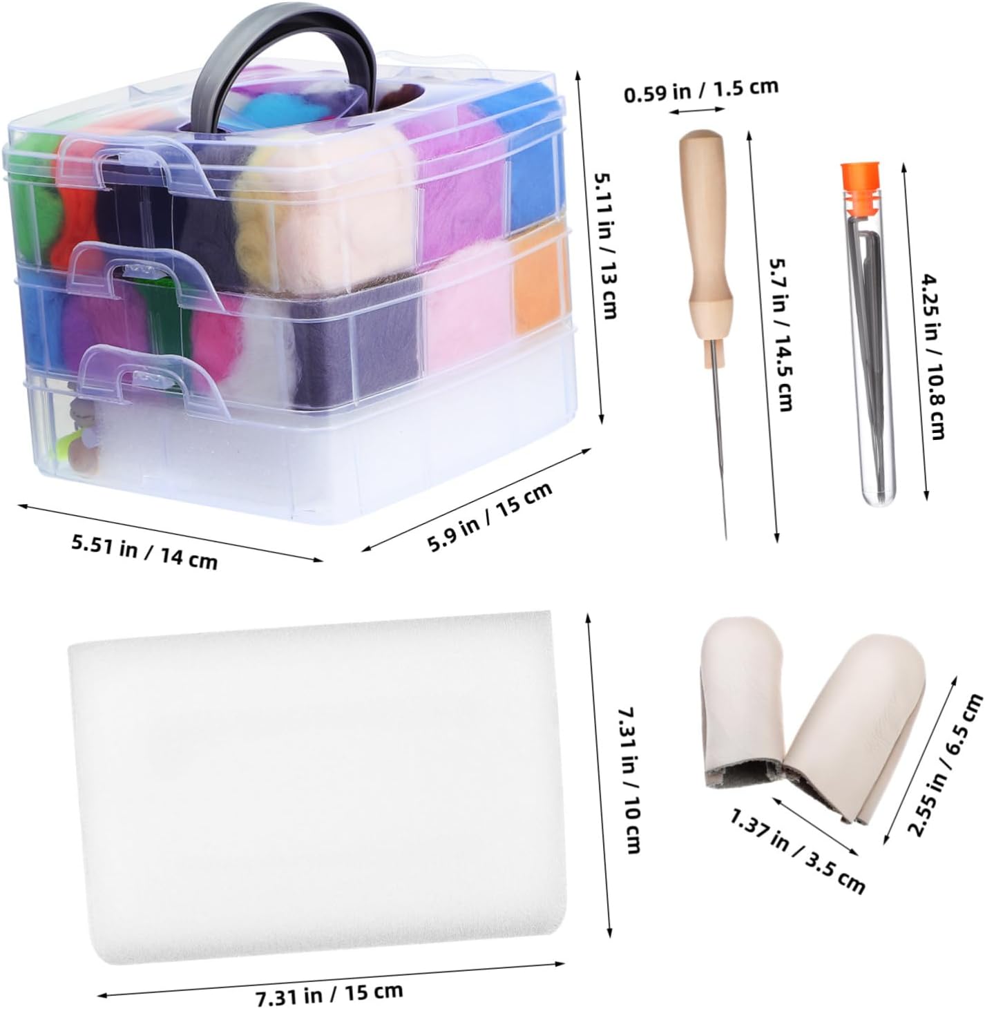 Veemoon Wool Felting Kit for DIY Handmade Projects, Soft Wool Roving