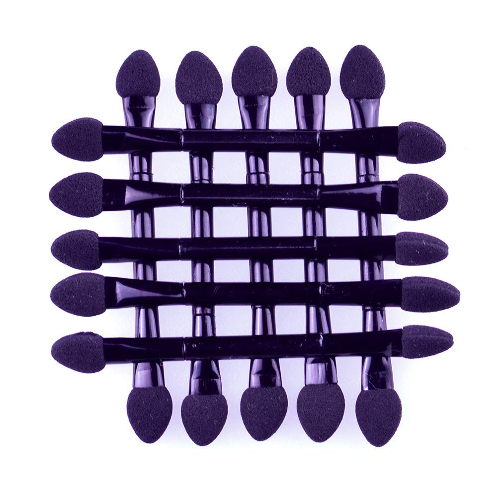 Eyeshadow Brushes 10pcs Disposable Black DoubleHead Eye