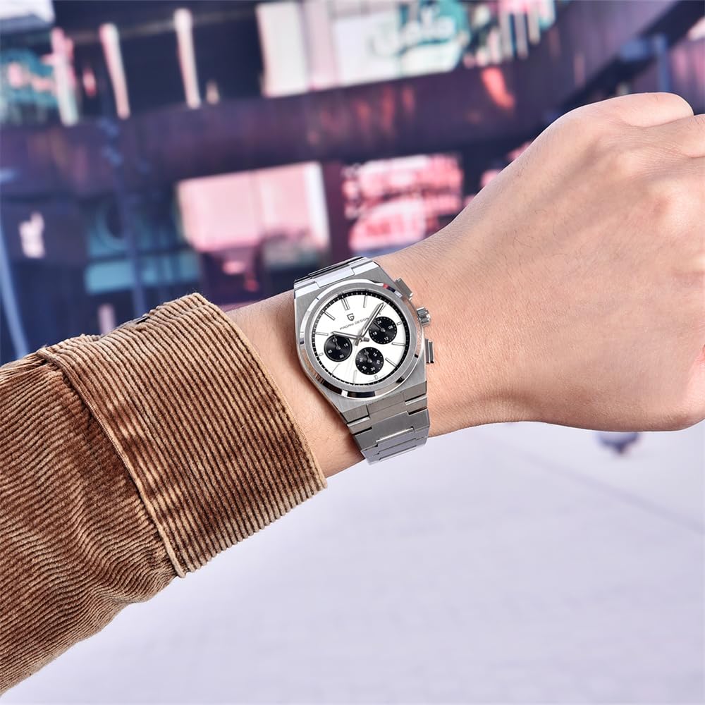 Pagani Design Orologi cronografi da uomo, quadrante da 40 mm, acciaio inossidabile, resistenti all'acqua fino a 100 m, 3 colori