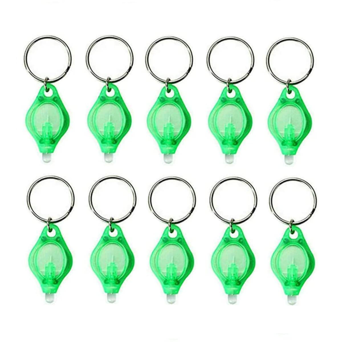 Unifizz Mini UV Light Keyring Money Checker, Spot Fake Counterfeit Polymer & Paper Bank Note Detector, Keychain Key Ring Light Torchl, Green, 10 Pcs