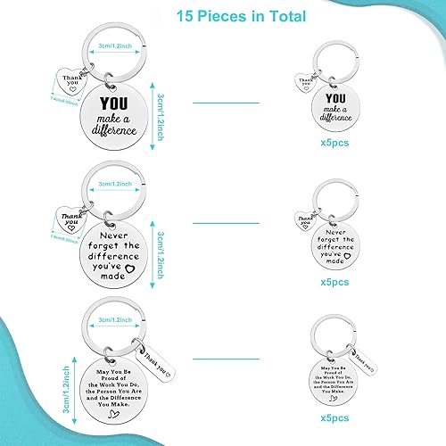 Miniatura 2 de Xiahuyu 15 piezas de regalos de agradecimiento, llavero de agradecimiento para empleados, empleados, compañeros de trabajo, regalos de