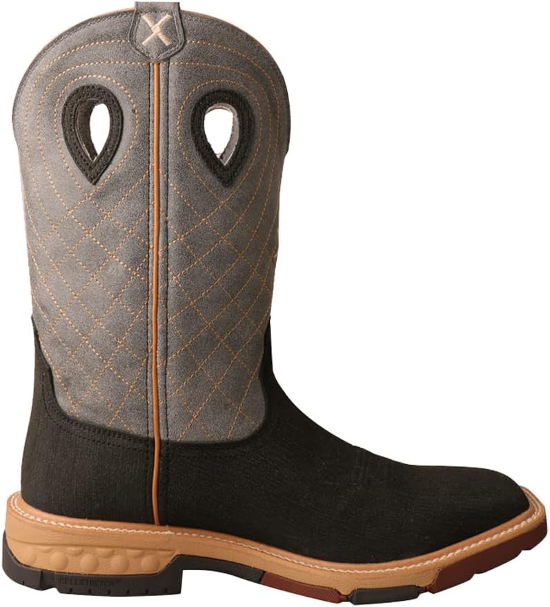 Twisted X Men's Rubberized Brown 12" Grey CellStretch Soft Toe Work Boots