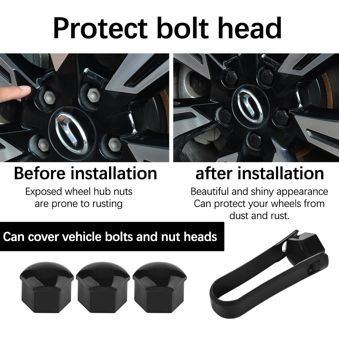 Copribulloni Auto 17mm Peugeot, Set 20 Pezzi Coprimozzo Universale Per Cerchi In Lega Citroën Renault