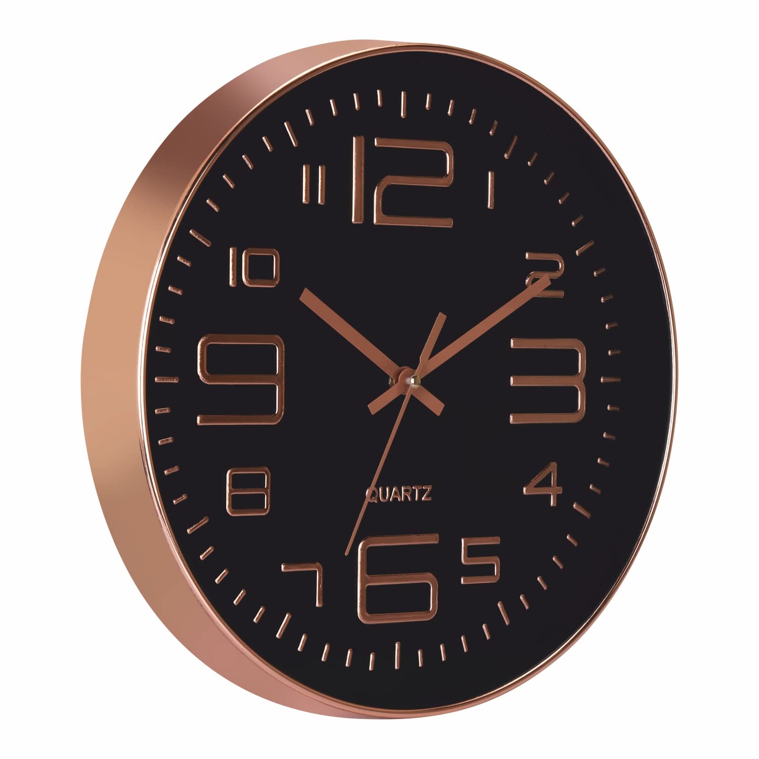 Wall Clock LONAXA 12" Silent Quartz Decorative Wall Clock Non-Ticking Classic Digital Clock Battery Operated Round Easy to Read Home/Kitchen/Bedroom/Office/School/* (A-Rose Black)