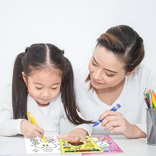 Miniatura 6 de ArtCreativity Kit de libros para colorear dentales para niños, incluye 12 mini libros para colorear y 12 cajas de 4 crayones cada uno, divertidos