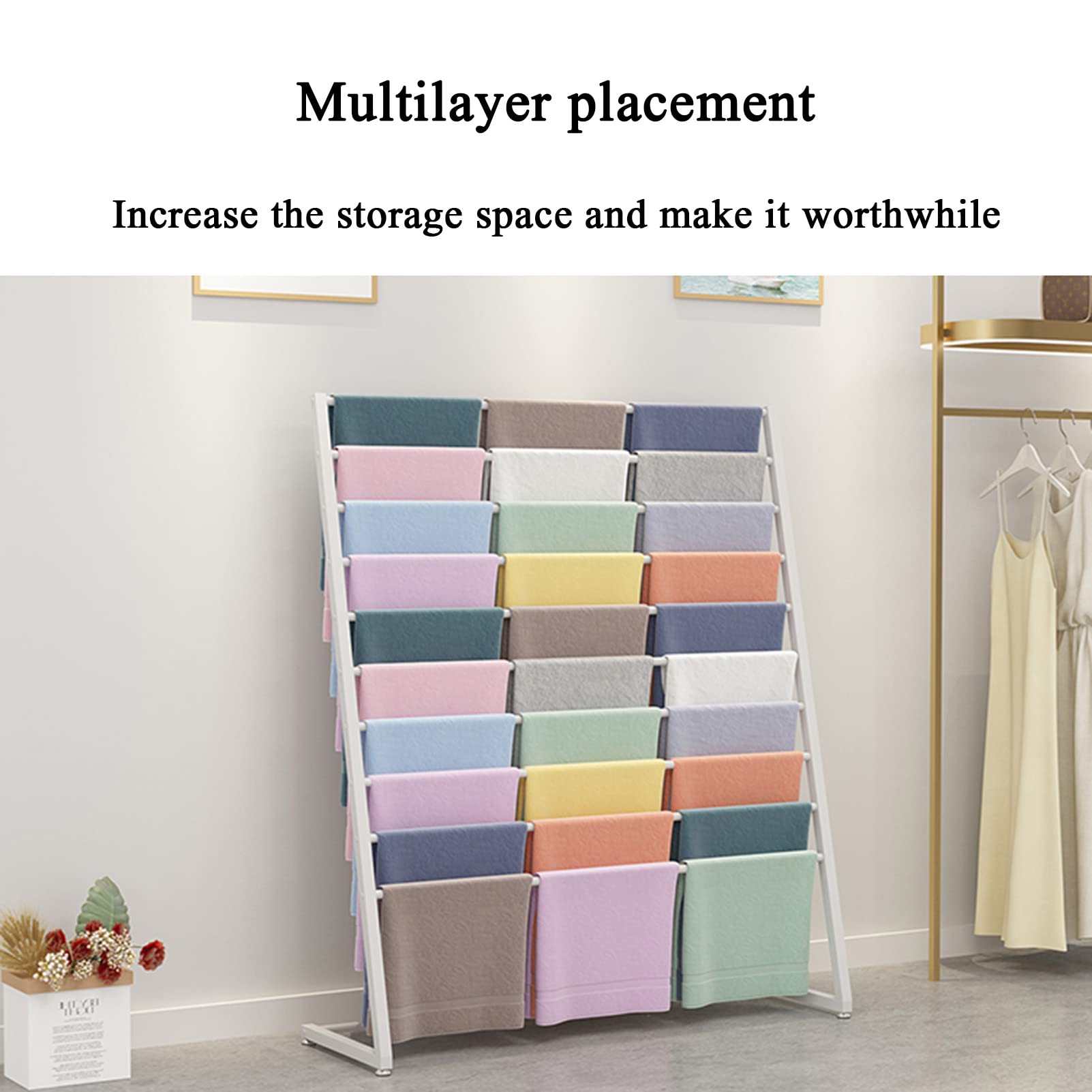 Supporto per sciarpe in metallo per organizzare i vestiti, espositore multifunzione per coperte, lenzuola, scialli, cinture, pantaloni, cravatte e altro ancora, scaffale e supporto commerciale