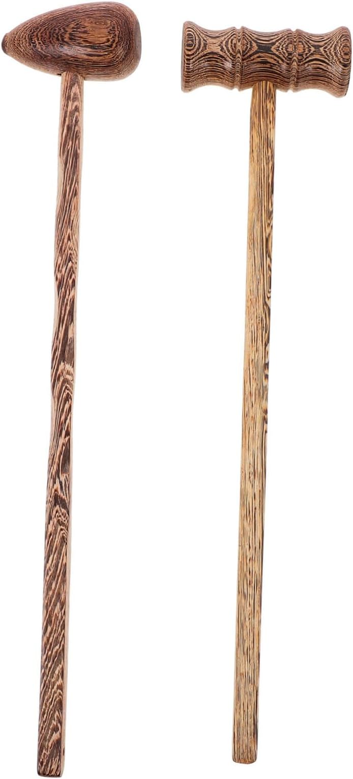 Gatuida 2pcs Back Massage Hammer Set Duck Egg and Bamboo Joint Hammers Muscle Massage Pat Tools for Deep Tissue Therapy Relaxation Pain Relief