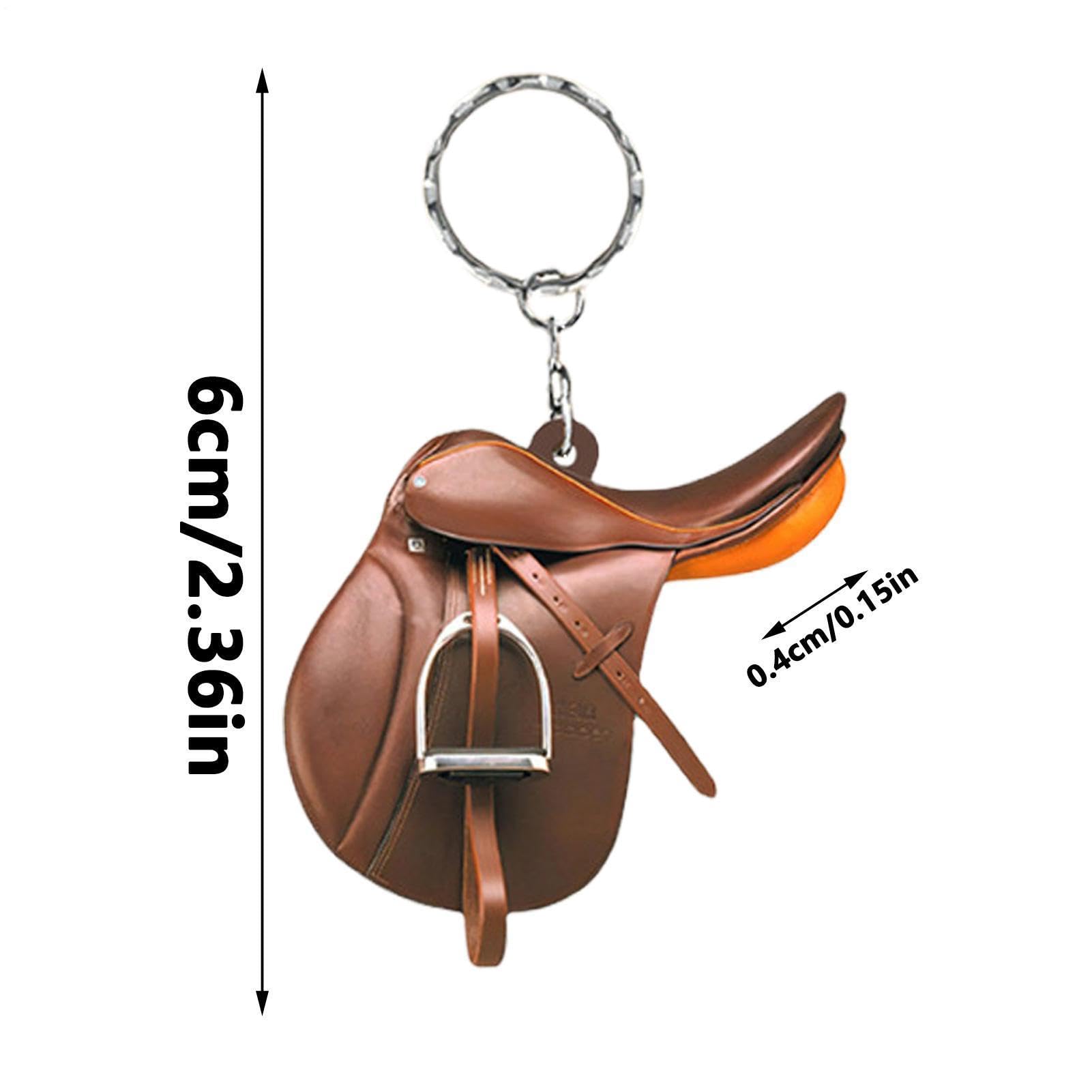 Llavero De Silla De Montar: Elegante Colgante De Llave De Caballo, Diseño De Silla De Montar Plana Elegante, Occidental + Duradero, Material Resistente De Aleación Certificado, para ESP