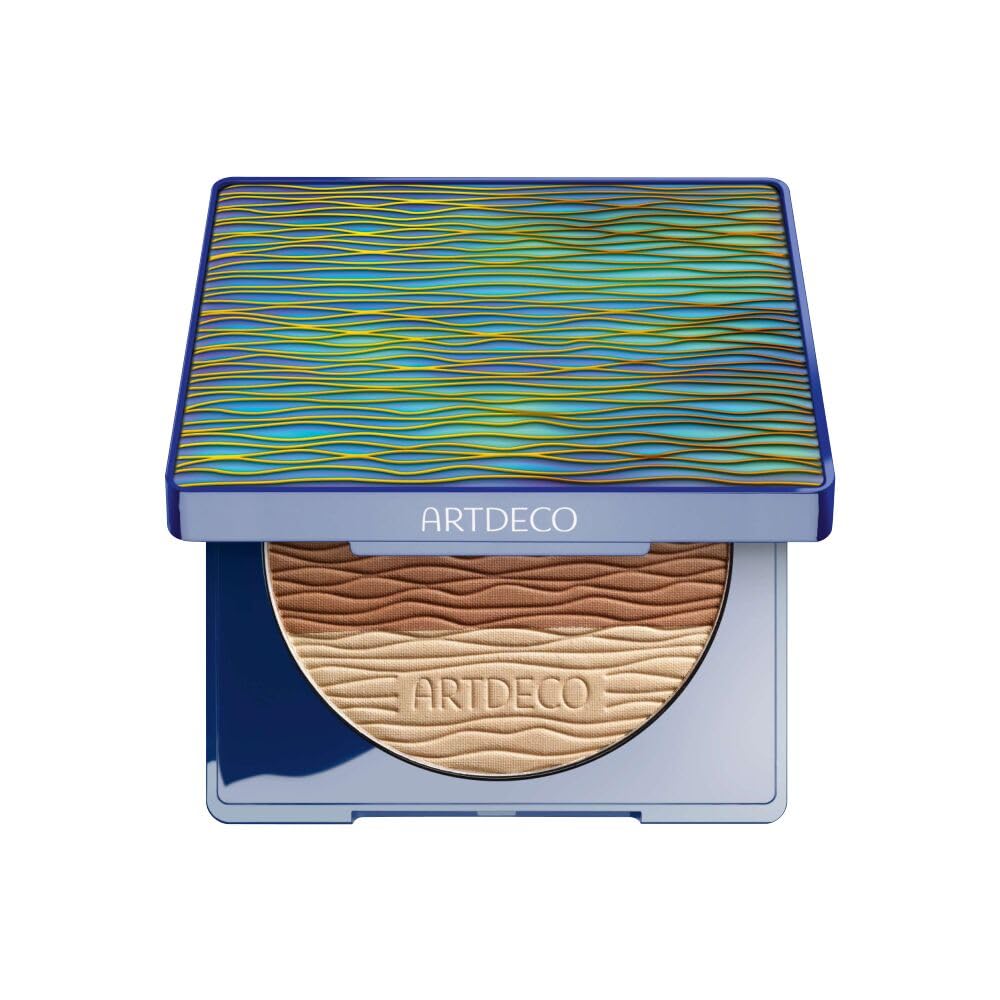 ARTDECO All Seasons Bronzing Powder – Dreifarbiger Bronzer für natürlich gebräunten Teint - Limited Ocean Wave Design mit langanhaltendem Finish - 13,5 g