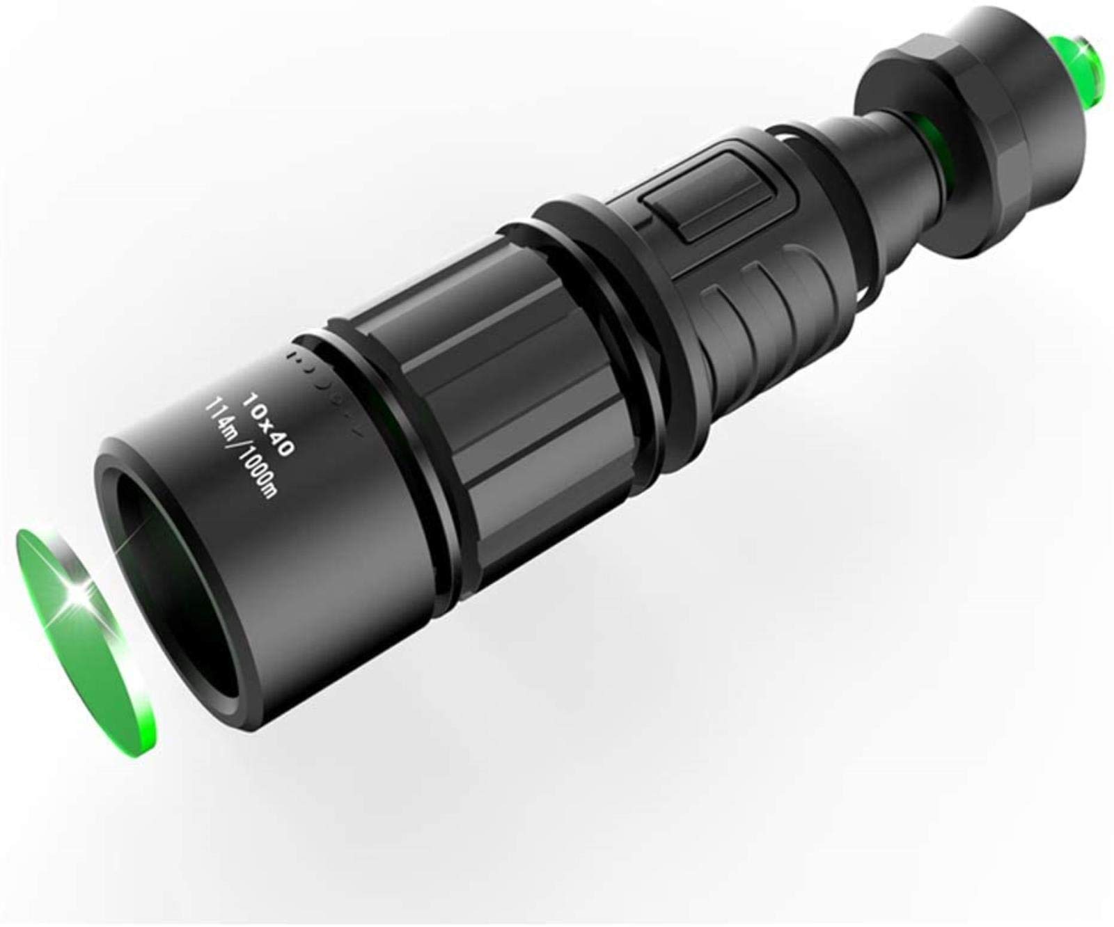 Teleskop monokularowy, teleskop monokularowy 10 x 40, przenośny monokular kompaktowy i statyw 18 mm duży okular widzenia BAK4 pryzmat obiektyw monokular dla dorosłych obserwacji ptaków na świeżym