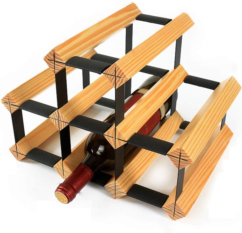 Wooden Wine Bottle Holder Simple Freestanding Wine Rack Small Stick Wine Shelf for Home Restaurant Decoration Wine Racks Free Standing (Color : 6 Bottles)