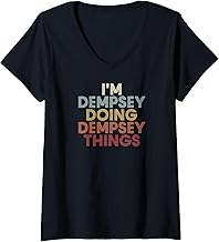 Womens Dempsey Name Dempsey Personalized Name First Given V-Neck T-Shirt