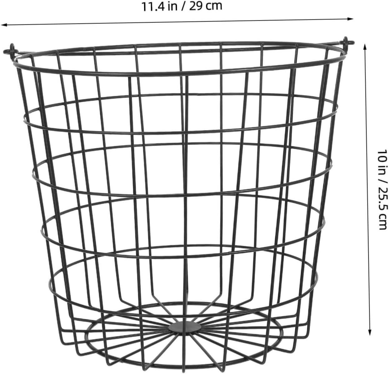 VOSAREA Metal Laundry Basket, Wire Laundry Hamper Dirty Clothes Basket Iron Utility Storage with Handle Grocery Trash Can for Kitchen Bathroom Laundry Room