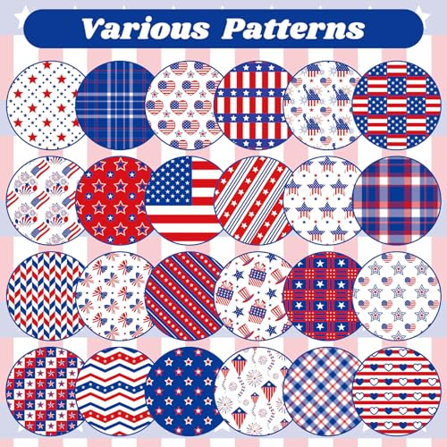 image for Feivando 24 Sheets Patriotic Scrapbook Paper 12'' × 12'' Double-Sided