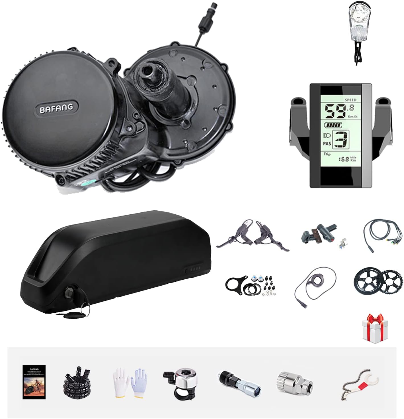 BAFANG BBSHD 48V1000W BBS02B 48V 500W/750W Electric Bike Conversion Kit with DP-C18/C965/850C/750C LCD Display with 48V/52V Lithium Ion Battery(Optional) Ebike DIY Kit
