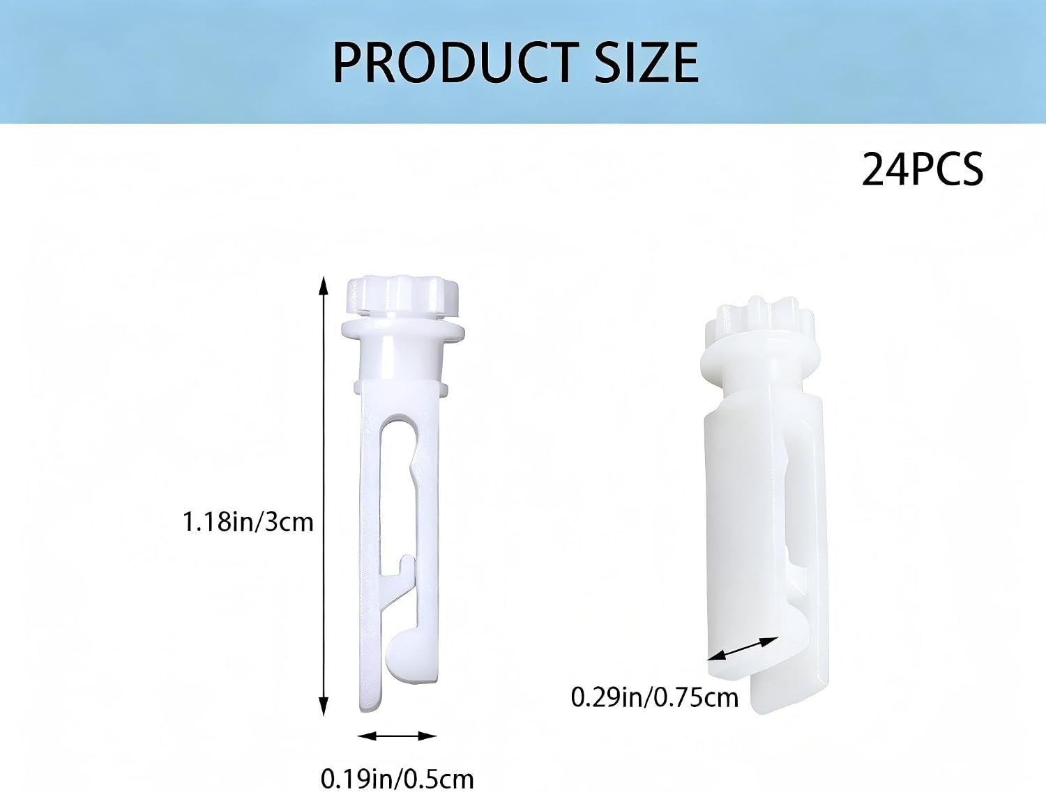 Vertical Blinds Replacement Stem, White, 24 Sets