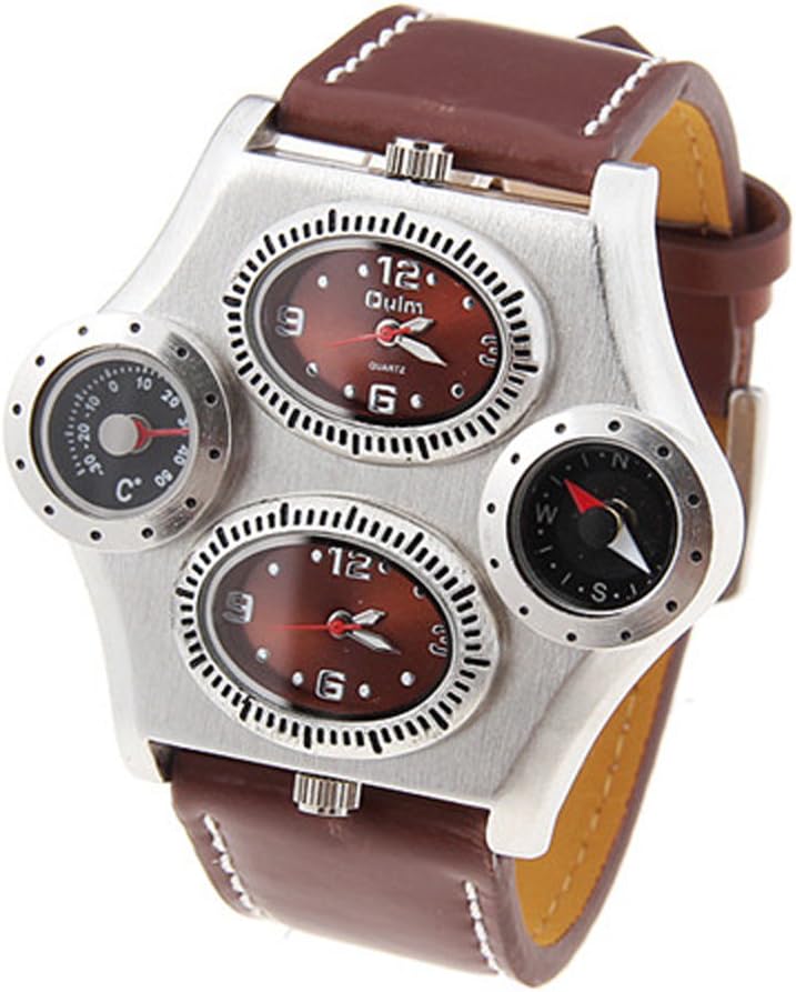 Magnoliar Adventure Men's Quartz Military Wrist Watch with 25mm Leather Band brown