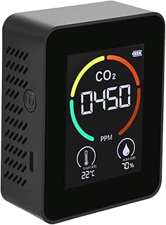 Detector de dióxido de Carbono, Detector de índices de Calidad del Aire de Temperatura y Humedad CO2, Sensor Mejorado de Infrarrojos no dispersivos (NDIR) Pantalla Digital precisa